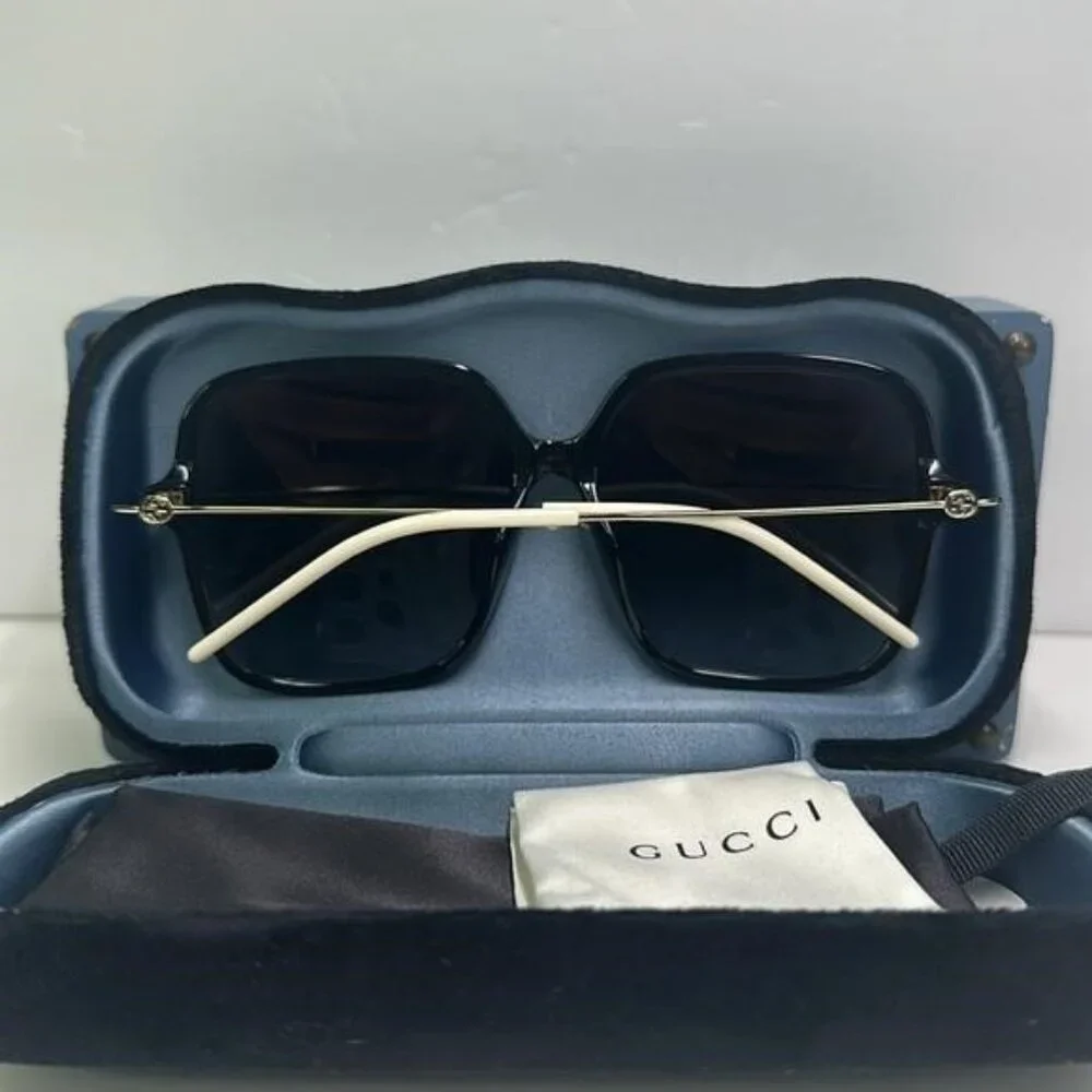 💯- New Authentic Gucci Grey Butterfly Ladies Sunglasses GG1267SA 001 60